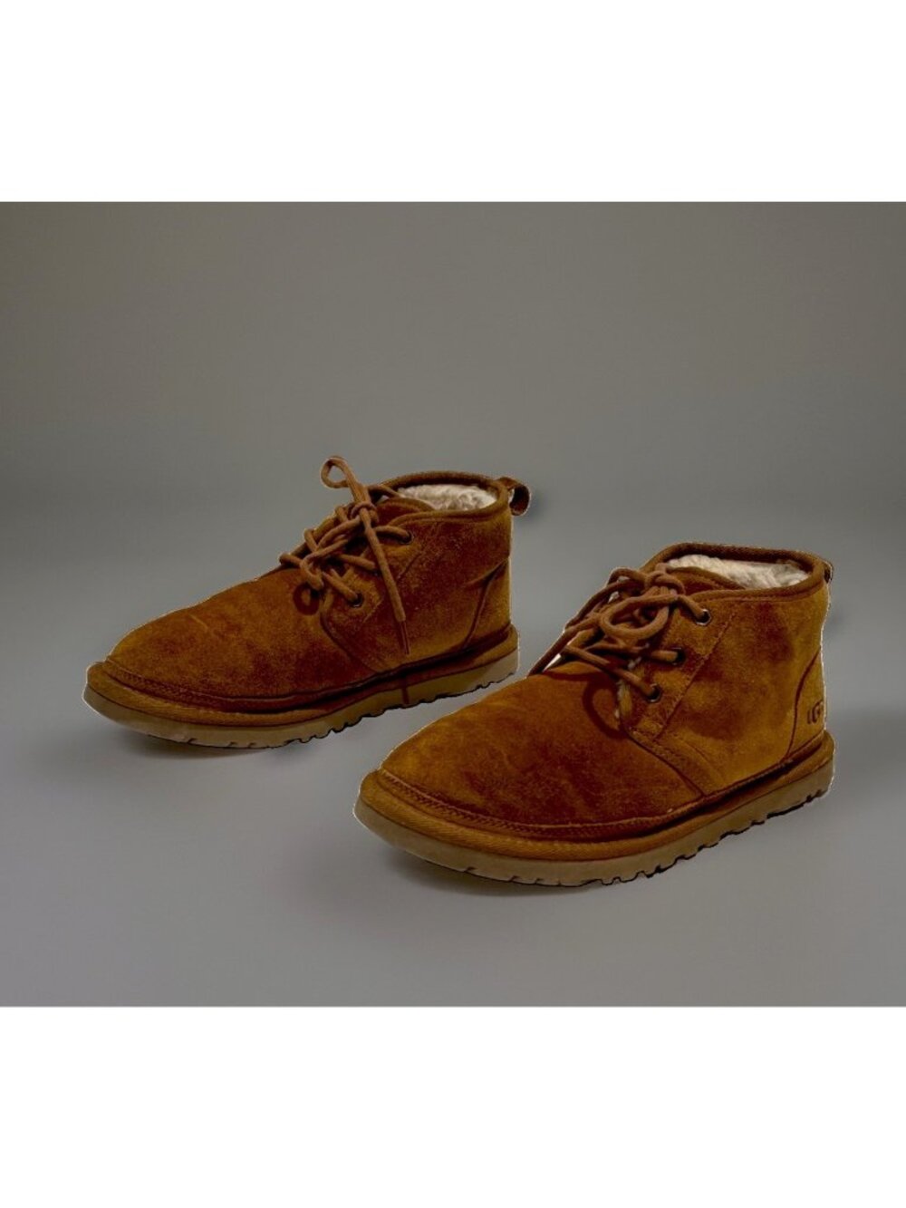 UGG Neumel Chukka Boot Chestnut Brown Laced Womens Size 7 38 Excellent Condition